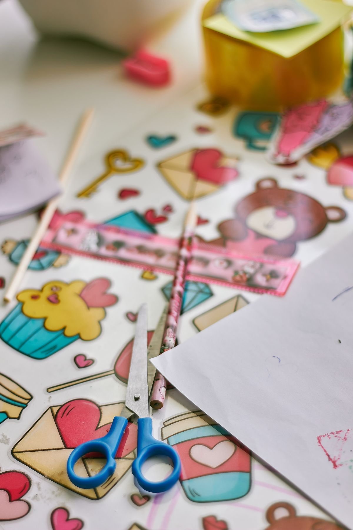 Colorful craft supplies for creative projects